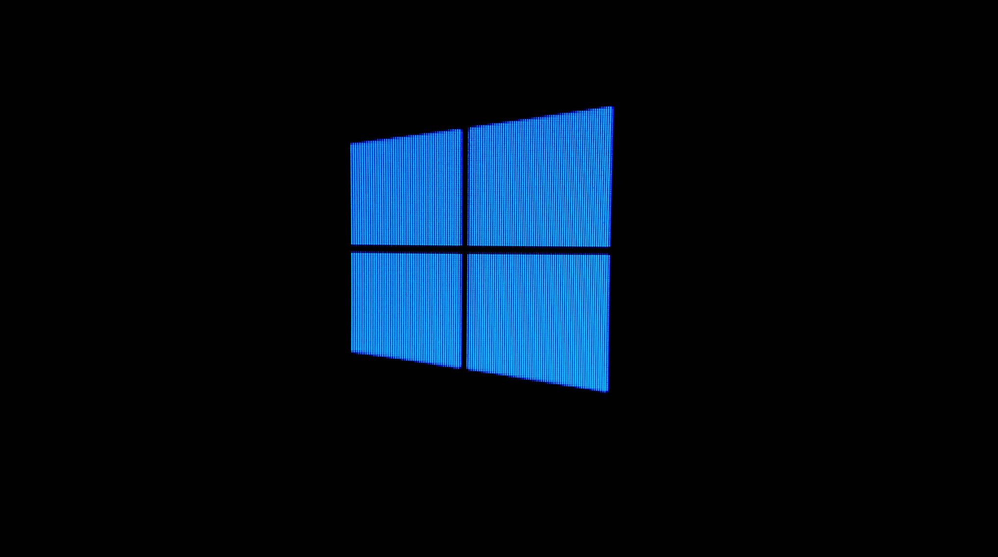 Windows Logo in blau mit schwarzem Hintergrund