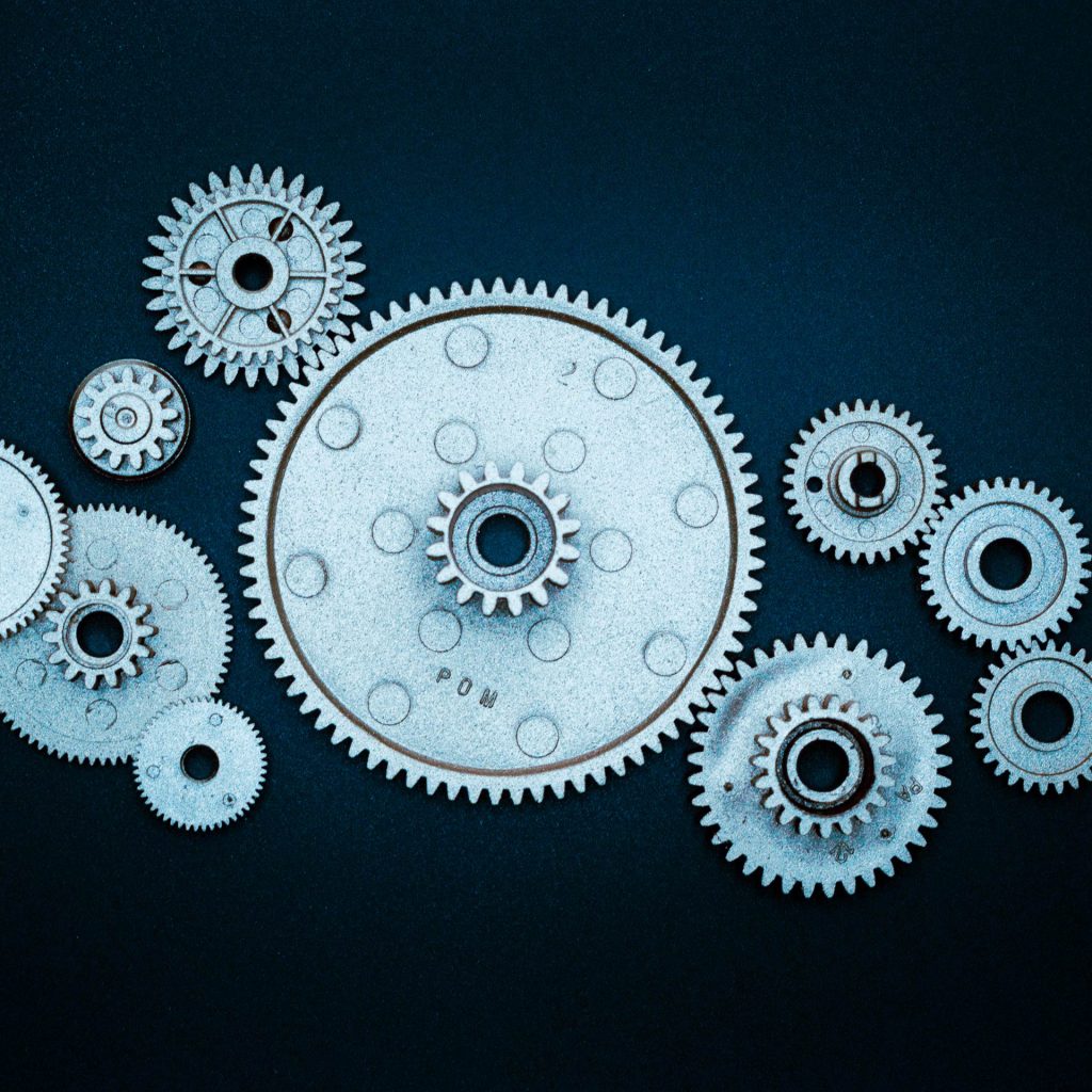 Zahnräder, die wie der Tresor eines Passwort-Managers funktionieren